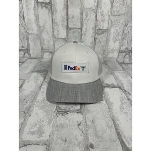 PGA Tour FedEx Cup Trucker Hat Mens OSFA White Grey Mesh Snapback Golf Cap NWOT